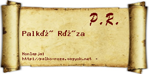 Palkó Róza névjegykártya